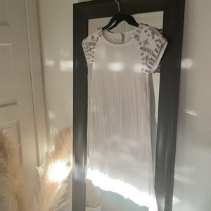 Shakuhachi white embellished shoulder mini dress